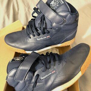 Men's Vintage Reebok Old School Exo Fit Hi Tops Navy/White/Gum "Very Rare"